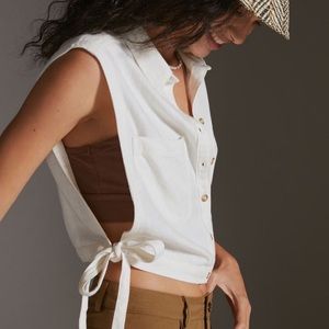 Pilcro dickie vest white Anthropologie